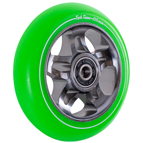 													Колесо для самоката Tech Team, 5SH , ABEC 9, 100x24 мм, зеленый 620105/5SH green фото 2