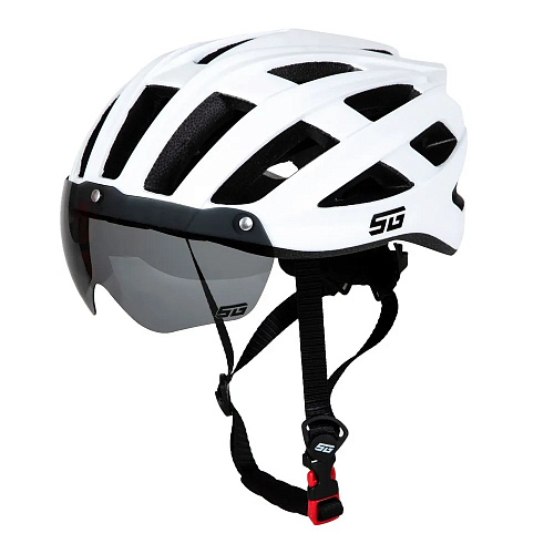 													Шлем с фонарем и визором STG TS-33 L (58-61) см белый Х112446 фото 9