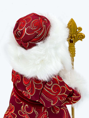 													Дед Мороз музыкальный, танцующий 40 см бордовый Р-5085 фото 3