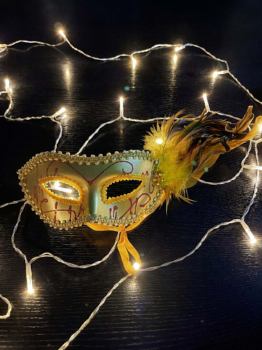													Карнавальная маска  см золото PL2020G фото 2