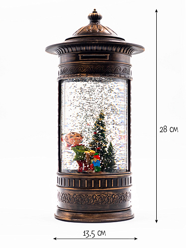 													Новогодний фонарик музыкальный Эльф с подарками 27 см Р-5147-D фото 5