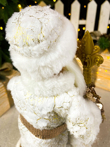													Дед Мороз музыкальный, танцующий 40 см бело-розовый Р-5316 фото 5