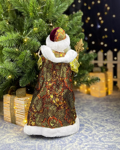 													Дед Мороз музыкальный, танцующий 45 см бордовый, золотой Р-5079 фото 2