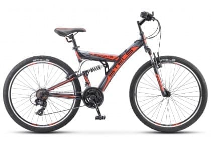 Велосипед горный двухподвес STELS Focus V 26" 18" 21 ск. черно-красный LU073821 