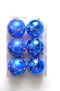 Набор шаров 8 см 6 шт синий 80AV06-700B