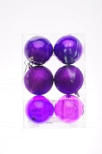 Набор шаров 8 см 6 шт фиолетовый 80TGUV06-01P