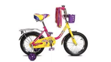 Велосипед детский FORWARD Racing 14" girl  14" XS 1 ск. желто-фиолетовый глянцевый Велосипед городск
