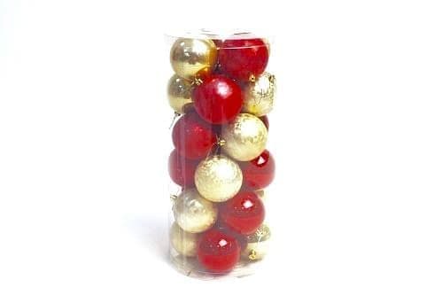 Набор шаров 8 см 24 шт красный, золотой 80YWV24-01G&R