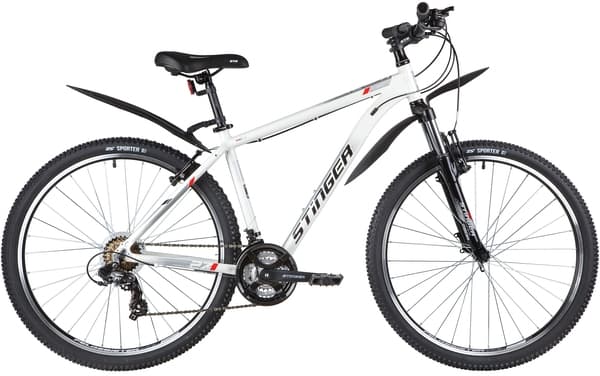Велосипед горный Stinger ELEMENT STD 27.5" 18"  ск. белый 27AHV.ELEMSTD.18WH0 2020