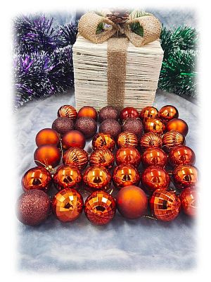 Набор шаров 3,5 см 36 шт шоколад AL-13-34