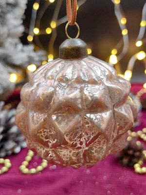 Шар розово-лавандовый 8 см, стекло Merry Green MG24252