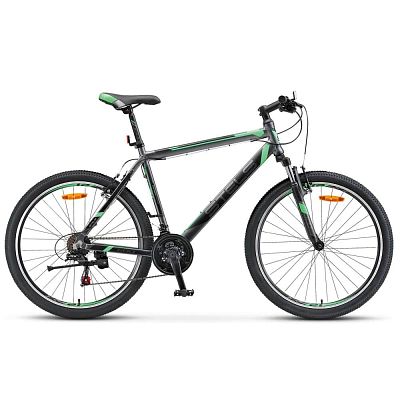 Велосипед горный STELS Navigator 600 V 26" 16" 18 ск. Антрацитовый-зеленый LU070113 