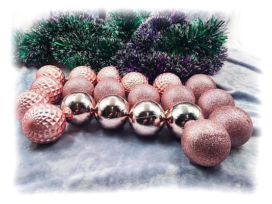 Набор шаров 6 см 20 шт розовое золото 60AGV20-H09RG