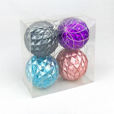 Набор шаров 8 см 4 шт mix PE-11