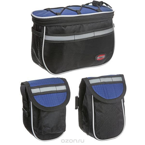 													Велосумка на руль STG , большая,   сине-черная Х68721-5