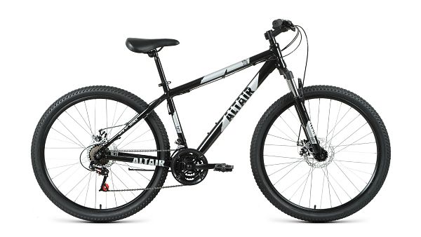 Велосипед горный ALTAIR AL 27.5 D 27.5" 17" 21 ск. черный/серебристый RBKT1M37G006 2021