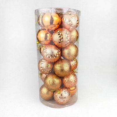 Набор шаров 8 см 24 шт бронзовый PMP-4bronze