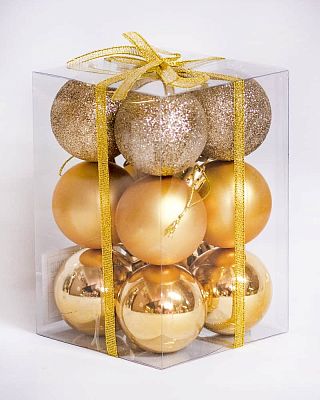 Набор шаров 5 см 12 шт золотой 5012ABC/G