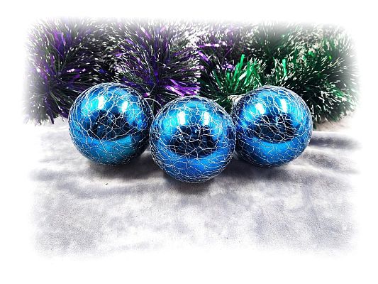 Набор шаров 8 см 3 шт синий WL9207-61