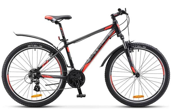 Велосипед горный STELS Navigator 630 V 26" 21,5" 21 ск. Черный-серебрянный-красный LU065960 