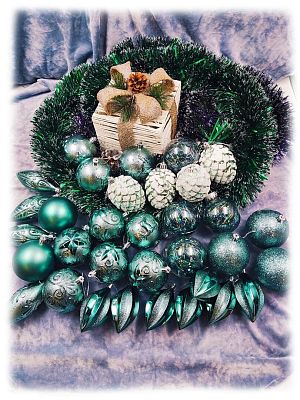 Набор шаров 8 см 33 шт хвоя Р-5118Hv