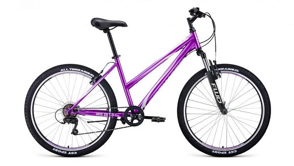 Велосипед горный FORWARD IRIS 26 1.0 26" 17" фиолетовый RBKW1M166007 2021