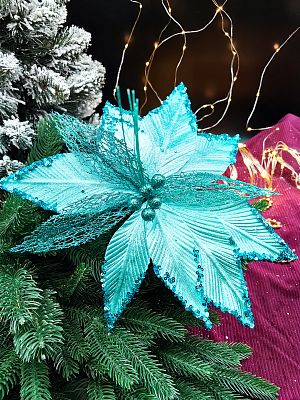 Цветок бирюза d 30 см Flo-12-89bir