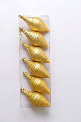 Набор шаров 11 см 6 шт золотой 110MV-JG/G