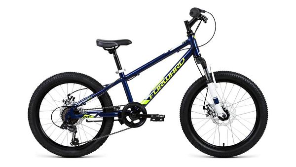 Велосипед горный FORWARD Unit PRO disk 20" 10,5"  ск. синий  2019