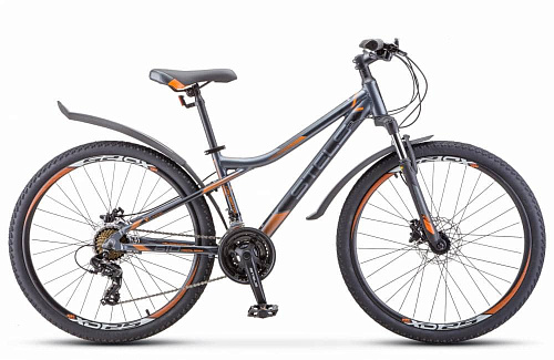 													Велосипед горный хардтейл  STELS Navigator 610 D 26" 14" Антрацитово-оранжевый LU083732 