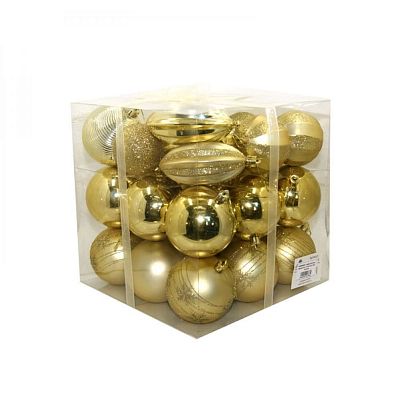 Набор шаров 10 см 32 шт золотой M-360549/G