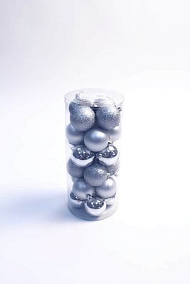 Набор шаров 6 см 24 шт серебряный 60AGV24-02S