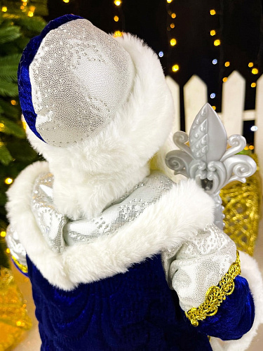 													Дед Мороз конфетница 45 см сине-белый Р-5351 фото 5