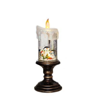 Новогодний фонарик свеча Снеговик 24 см 1142