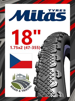 Велопокрышка Mitas 18"x1.75x2 (47-355) WINNER V45  черный 510951843042