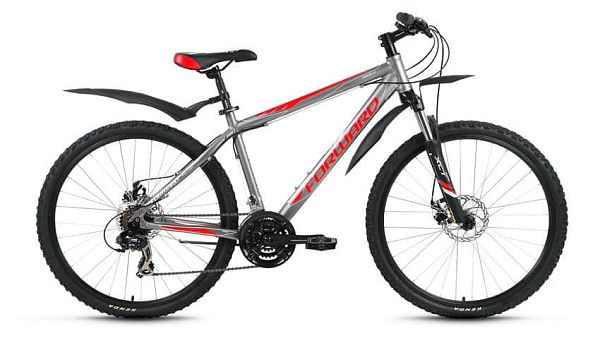 Велосипед горный FORWARD APACHE 2.0 disc 26" 19" 21 ск. серый матовый FORWARD Apache 2.0 disc 19" се