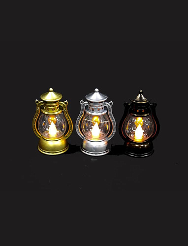 													Новогодний фонарик Имитация лампы бронзовая 12 см 9918283br фото 2