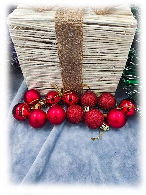 Набор шаров 2,5 см 12 шт красный AL-13-43Red