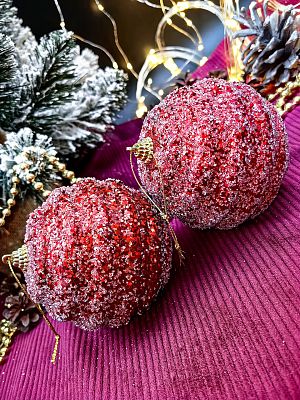 Набор шаров 10 см 2 шт красный 301538R10