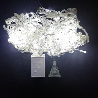 Уценка Светодиодный занавес водопад 2x2 м, белый холодный 240 LED, 8 режимов, провод прозрачный, K13