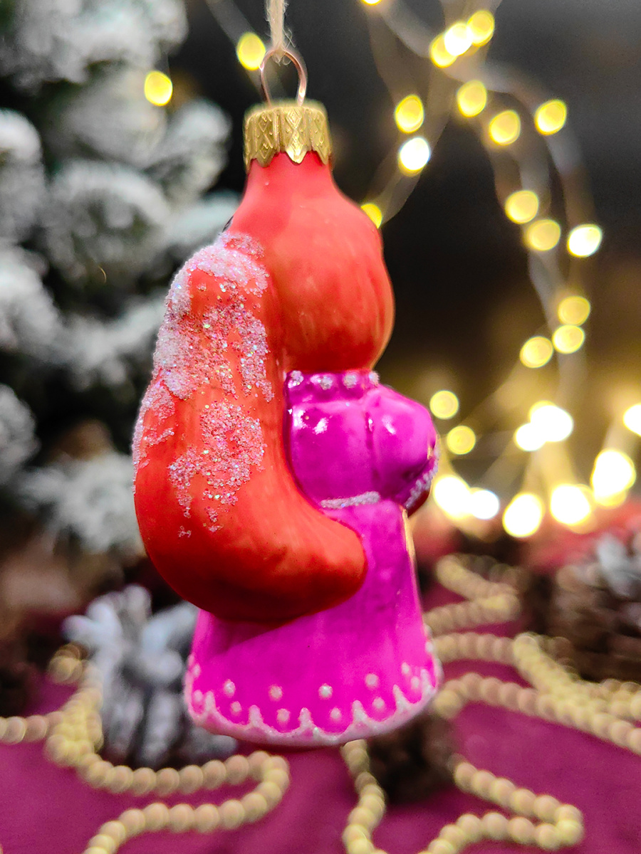 Елочная игрушка Лисичка розовый 10 см, стекло // лисичка PINK фото 2 Елочная игрушка Лисичка розовый 10 см, стекло // лисичка PINK фото 2
