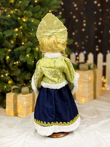 Снегурочка 45 см синий, золотой YD18008 фото 2 Снегурочка 45 см синий, золотой YD18008 фото 2