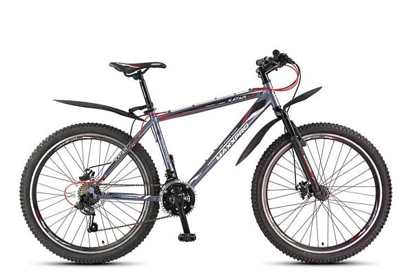 Велосипед горный хардтейл MAXXPRO KATAR ELITE 26" 17,5" серо-красный  