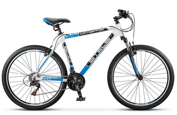 Велосипед горный STELS Navigator 600 V 26" 21" 18 ск. бело-черно-синий LU065856 