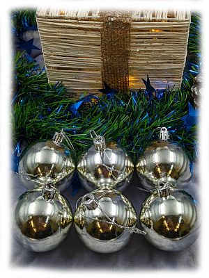 Набор шаров 6 см 6 шт серебристый 60SP06-01S