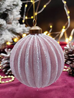 Шар снежная сирень 10 см, стекло Merry Green MG24151