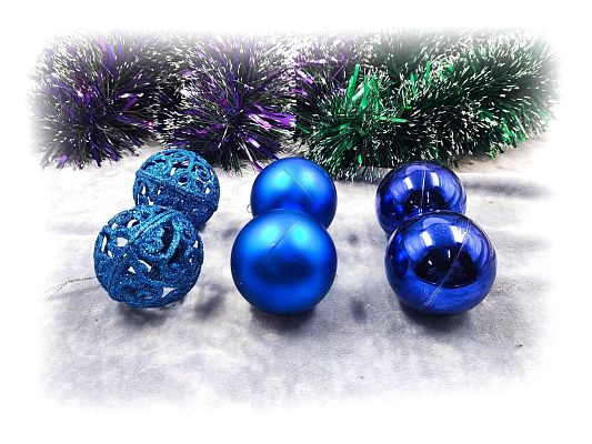 Набор шаров 5,5 см 6 шт синий AL-13-24