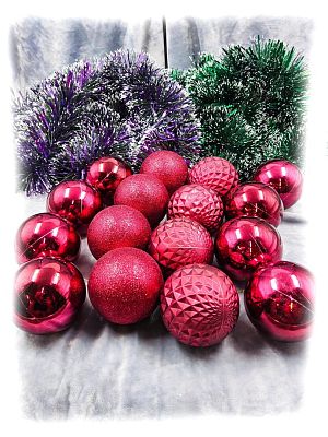 Набор шаров 8 см 16 шт вино 80AGV16-H09WINE