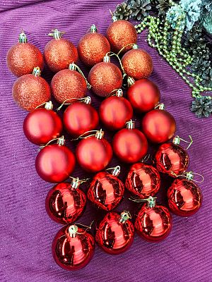 Набор шаров 6 см 24 шт красный 60AGV24-02R