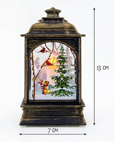 													Новогодний фонарик Дед мороз со свечой 13 см 2013DM фото 2